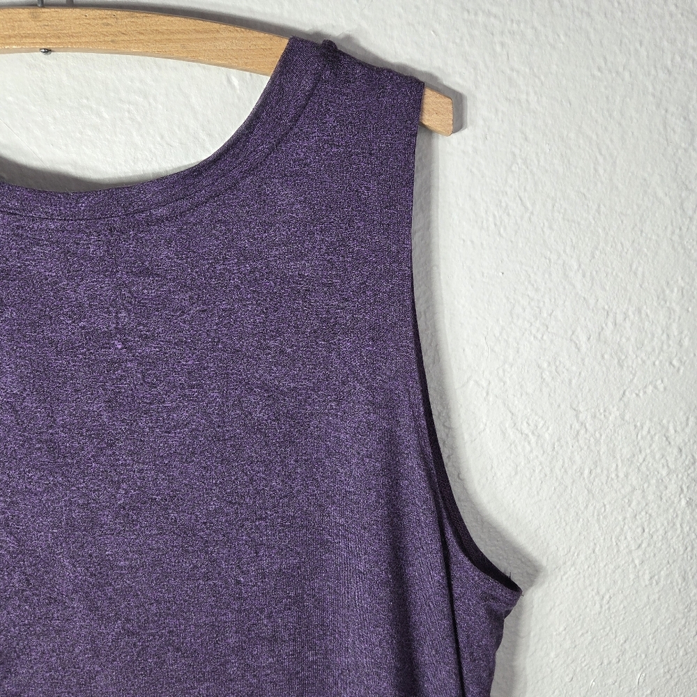 LOGO By Lori Goldstein Purple Tunic Tank Top Plus Size 2X Sleeveless Crew Neck - Picture 10 of 15